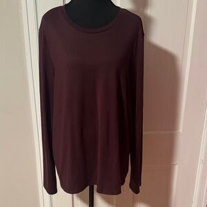 American Eagle Women's Long Sleeve Burgundy Top Size XL